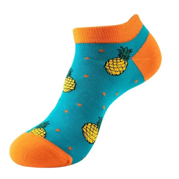 WR0334 Pineapple Print Cotton Socks All 4903 1.webp