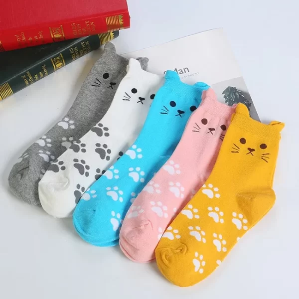 WR0346 Sweet Cat Paw Women Socks All 4951 1.webp