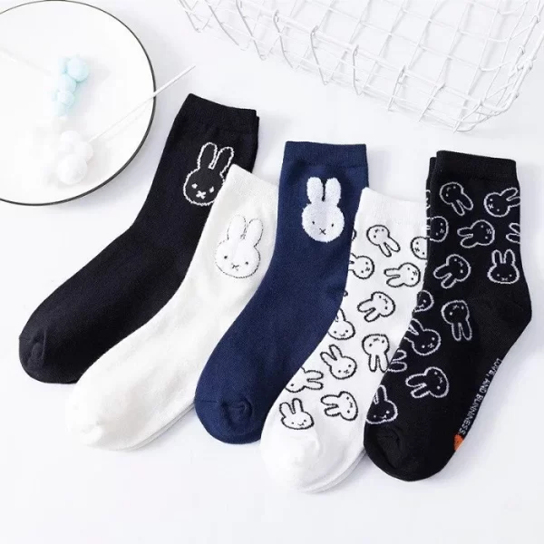 WR0347 Cute Rabbit Face Design Cotton Socks All 4897 1.webp