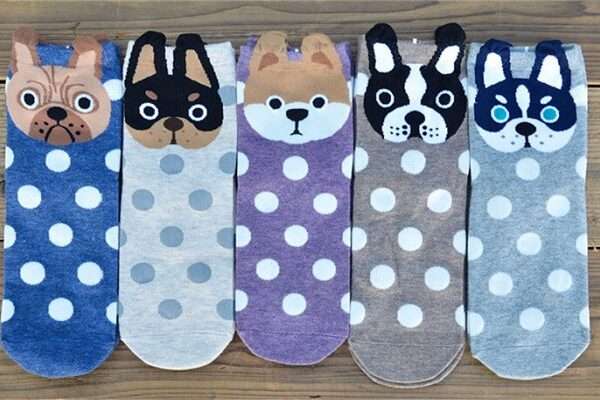 WR0352 Polka Dot Dog Face Design Cotton Socks All 5191 1.jpeg