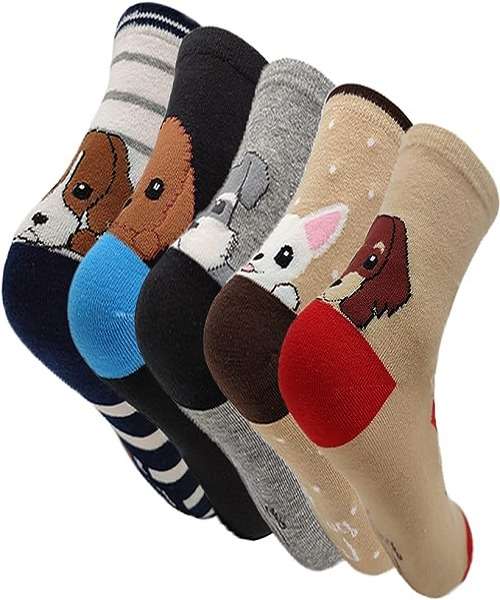 WR0356 Puppy Love Print Cotton Socks All 5196 1.jpeg