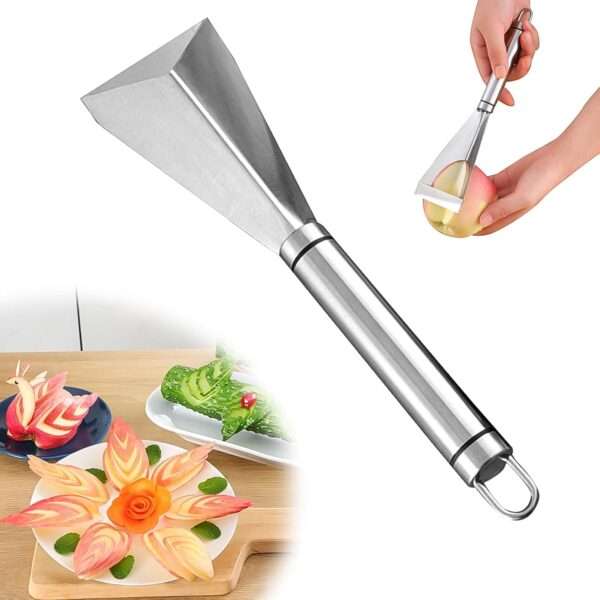 Stainless Steel Fruit Carving Knife V Shape Channel Knife Tool