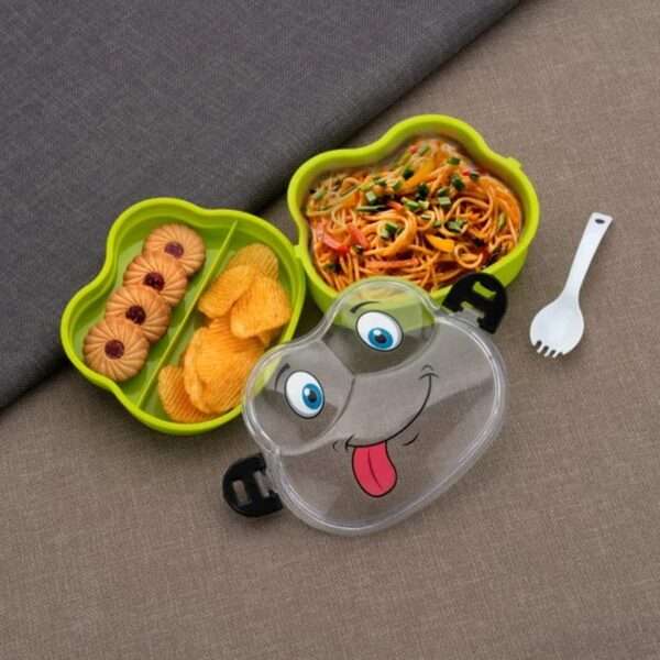 Frog Shaped Double Layer Lunch Box with Spoon