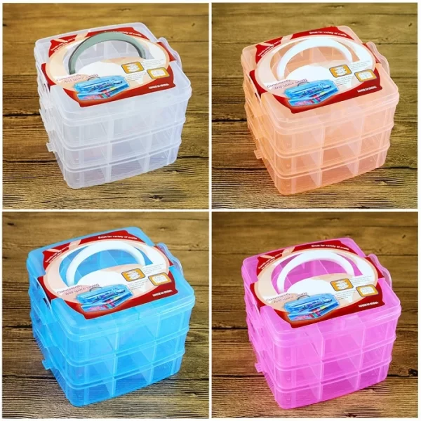 HJ070 3 Layer 18 Grid Plastic Transparent Jewelry Storage Box All 981 1 1.webp