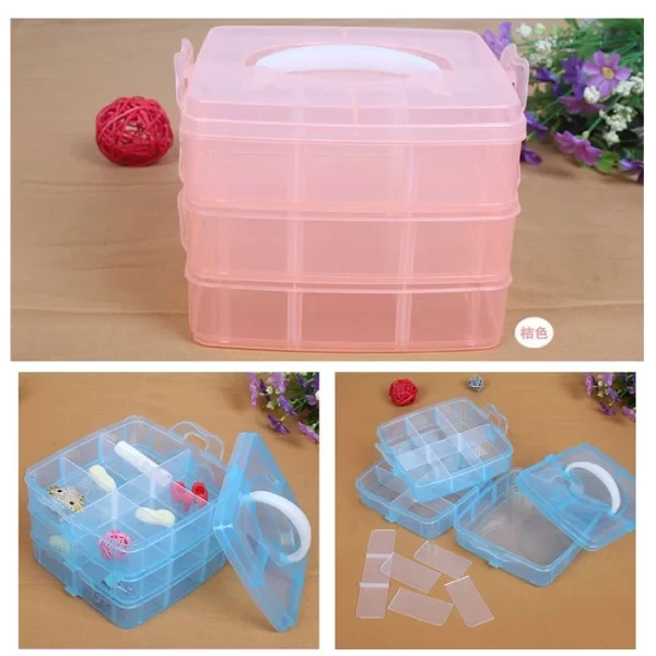 HJ070 3 Layer 18 Grid Plastic Transparent Jewelry Storage Box All 981 1 2.webp