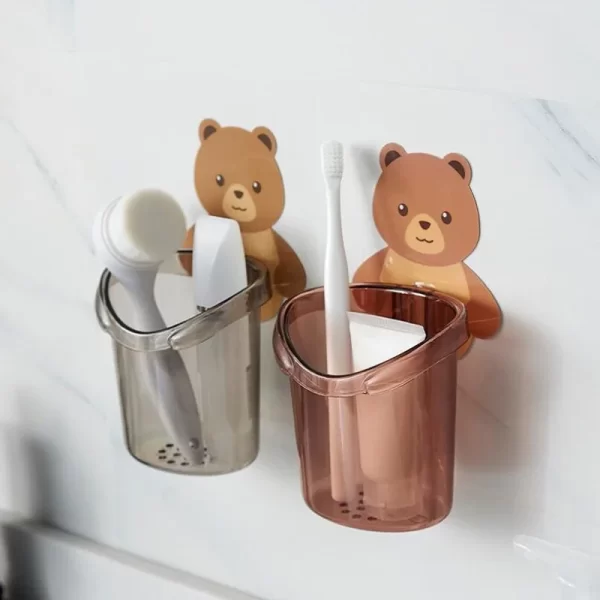 WR0086 1 Cartoon Bear Self adhesive Toothbrush Holder Random All 3385 1.webp