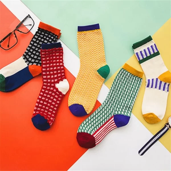 WR0350 Mesh Geometric Pattern Cotton Socks All 5189 1.webp